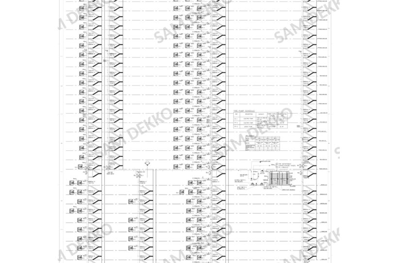 Fire protection riser diagram, 987-room hotel