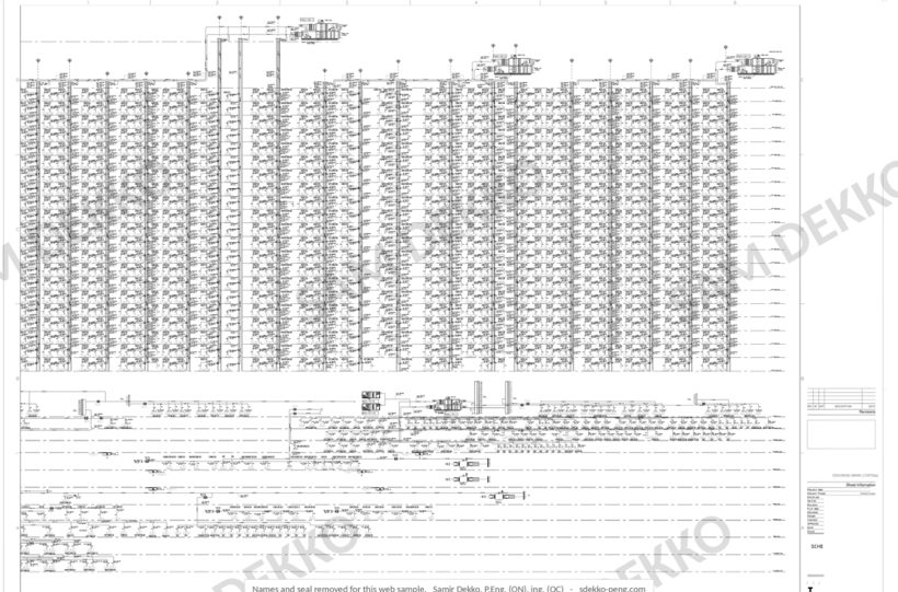 Ventilation riser diagram, 987-room hotel