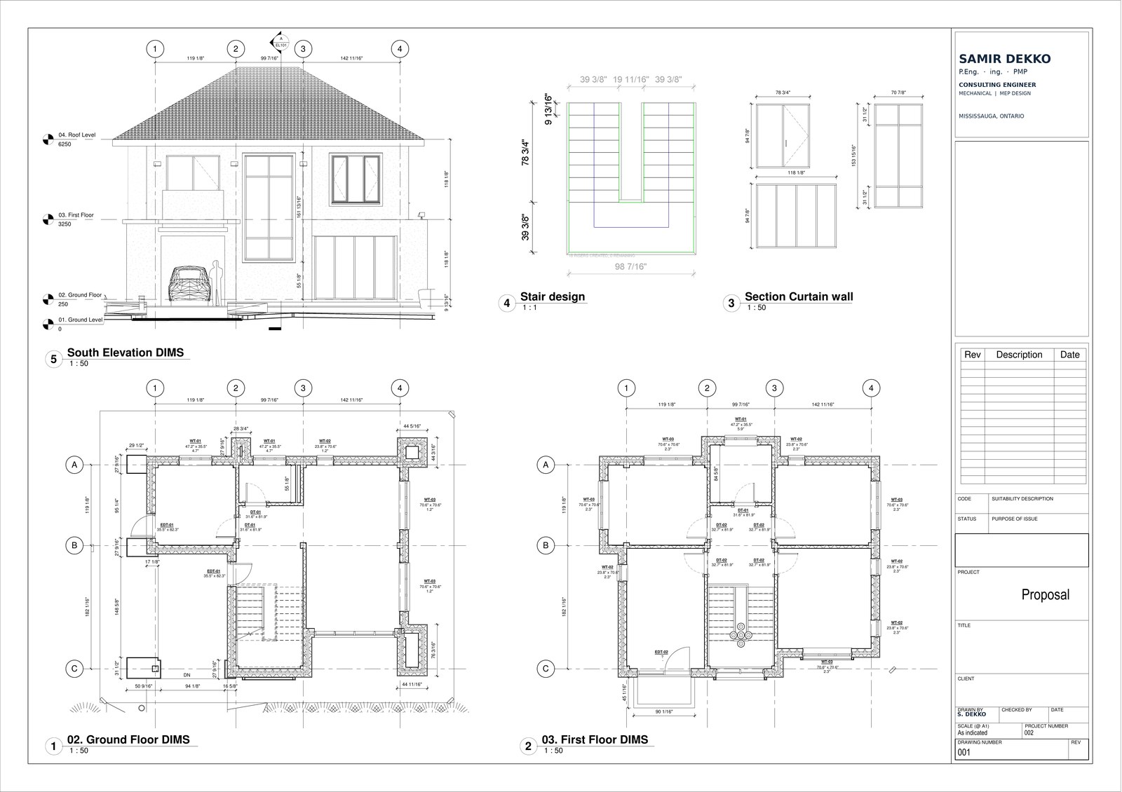 Two-storey residential permit drawing set